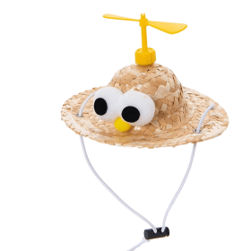 Pet Straw Hat Funny Cap for Birthday for Small Pets/Puppy/Cat (Color: yellow2, size: S)