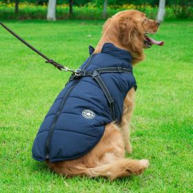 Dog Coat with Harness Winter Dog Coat Fleece Dog Jacket Waterproof Dog Coat Zipper Dog Jacket Puppy Coat Small Dog Clothes Dog Coat with Reflective Ha (Color: Red, size: 5XL)