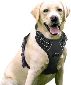 Dog Harness; No-Pull Pet Harness with 2 Leash Clips; Adjustable Soft Padded Dog Vest; Reflective No-Choke Pet Oxford Vest with Easy Control Handle (Color: Baby Blue, size: medium)
