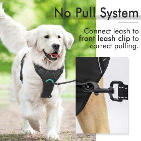 Dog Harness; No-Pull Pet Harness with 2 Leash Clips; Adjustable Soft Padded Dog Vest; Reflective No-Choke Pet Oxford Vest with Easy Control Handle (Color: Baby Blue, size: large)